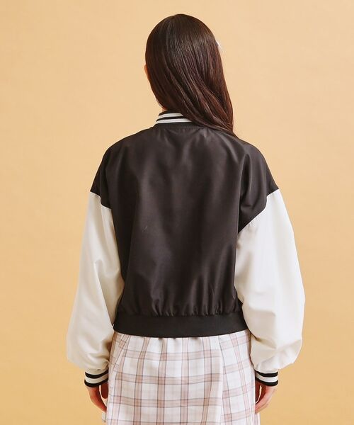 PINK-latte / ピンク ラテ レザーブルゾン・ジャケット | アップリケスタジャン | 詳細3
