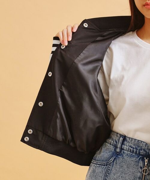 PINK-latte / ピンク ラテ レザーブルゾン・ジャケット | アップリケスタジャン | 詳細8