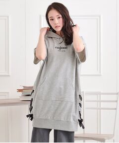 PINK-latte / ピンク ラテ ワンピース | ミニ裏レースパーカワンピース