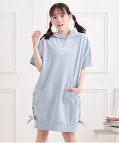 PINK-latte / ピンク ラテ ワンピース | ミニ裏レースパーカワンピース