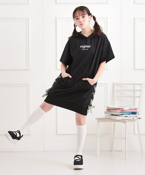 PINK-latte / ピンク ラテ ワンピース | ミニ裏レースパーカワンピース | 詳細14