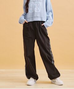 PINK-latte / ピンク ラテ パンツ | ロゴラインパラシュートパンツ