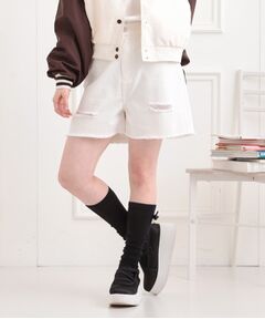 PINK-latte / ピンク ラテ ショート・ハーフ・半端丈パンツ | ダメージショートパンツ