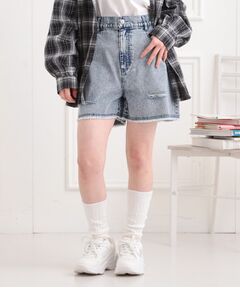 PINK-latte / ピンク ラテ ショート・ハーフ・半端丈パンツ | ダメージショートパンツ