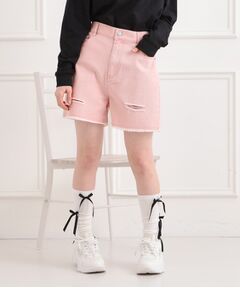 PINK-latte / ピンク ラテ ショート・ハーフ・半端丈パンツ | ダメージショートパンツ