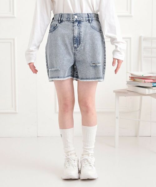 PINK-latte / ピンク ラテ ショート・ハーフ・半端丈パンツ | ダメージショートパンツ | 詳細1