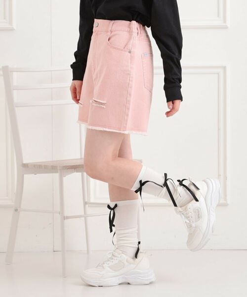 PINK-latte / ピンク ラテ ショート・ハーフ・半端丈パンツ | ダメージショートパンツ | 詳細13
