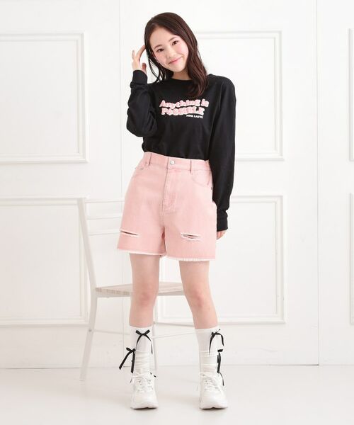 PINK-latte / ピンク ラテ ショート・ハーフ・半端丈パンツ | ダメージショートパンツ | 詳細14