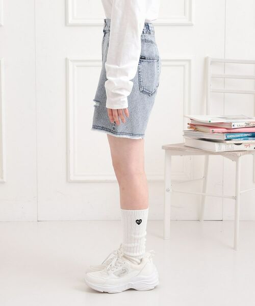 PINK-latte / ピンク ラテ ショート・ハーフ・半端丈パンツ | ダメージショートパンツ | 詳細2