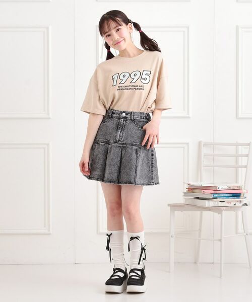 PINK-latte / ピンク ラテ ミニ・ひざ丈スカート | デニム裾プリーツスカート | 詳細13