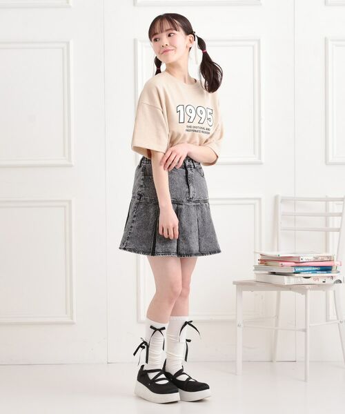 PINK-latte / ピンク ラテ ミニ・ひざ丈スカート | デニム裾プリーツスカート | 詳細14