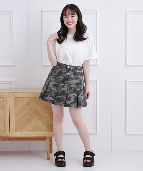 PINK-latte / ピンク ラテ ミニ・ひざ丈スカート | デニム裾プリーツスカート | 詳細17