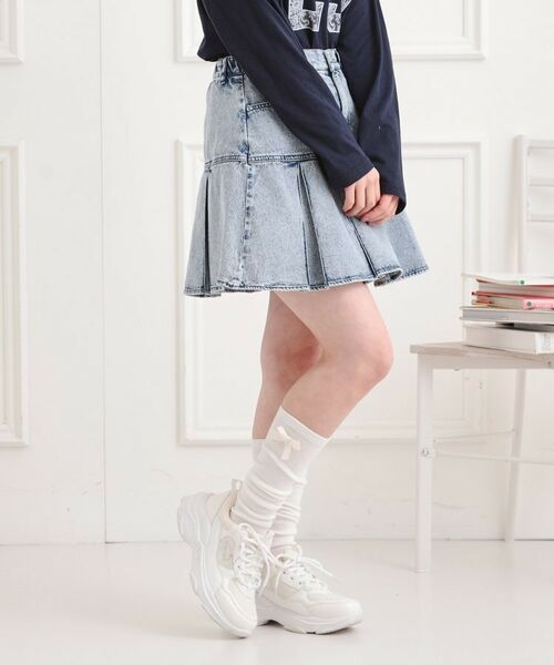 PINK-latte / ピンク ラテ ミニ・ひざ丈スカート | デニム裾プリーツスカート | 詳細20