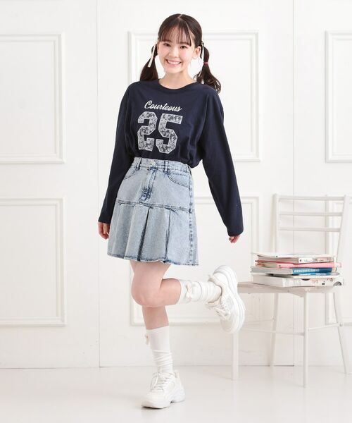 PINK-latte / ピンク ラテ ミニ・ひざ丈スカート | デニム裾プリーツスカート | 詳細21