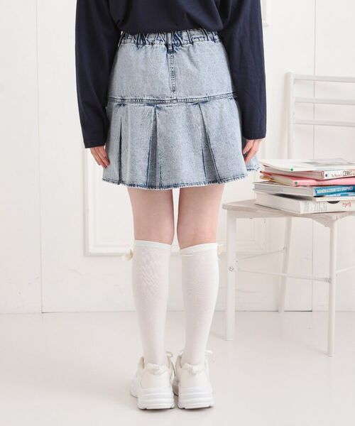 PINK-latte / ピンク ラテ ミニ・ひざ丈スカート | デニム裾プリーツスカート | 詳細3