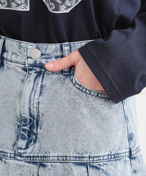 PINK-latte / ピンク ラテ ミニ・ひざ丈スカート | デニム裾プリーツスカート | 詳細5
