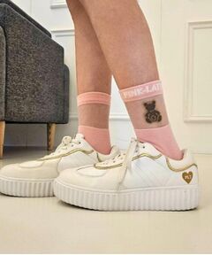 PINK-latte / ピンク ラテ ソックス | シースルーくまショートソックス
