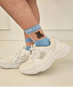 PINK-latte / ピンク ラテ ソックス | シースルーくまショートソックス