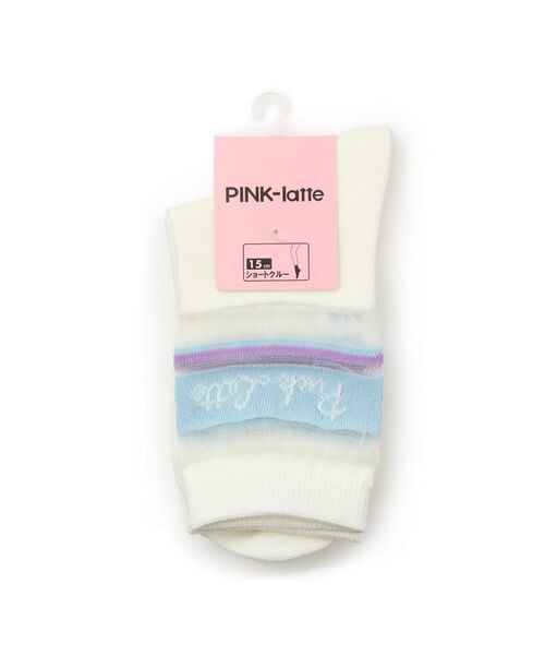PINK-latte/ピンク ラテ シースルーラインソックス ホワイト(001) 00 PINK-latte/ピンク ラテ シースルーラインソックス ホワイト(001) 00