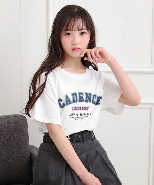 PINK-latte/ピンク ラテ カレッジプリントTシャツ オフホワイト(003) 16(160cm) PINK-latte/ピンク ラテ カレッジプリントTシャツ オフホワイト(003) 16(160cm)