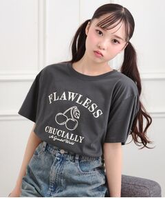 PINK-latte / ピンク ラテ Tシャツ | チェリーモチーフTシャツ