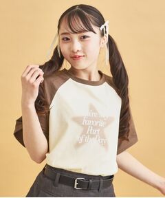 PINK-latte / ピンク ラテ Tシャツ | スプレー星ラグランTシャツ