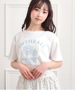 PINK-latte / ピンク ラテ Tシャツ | フラワーモチーフTシャツ