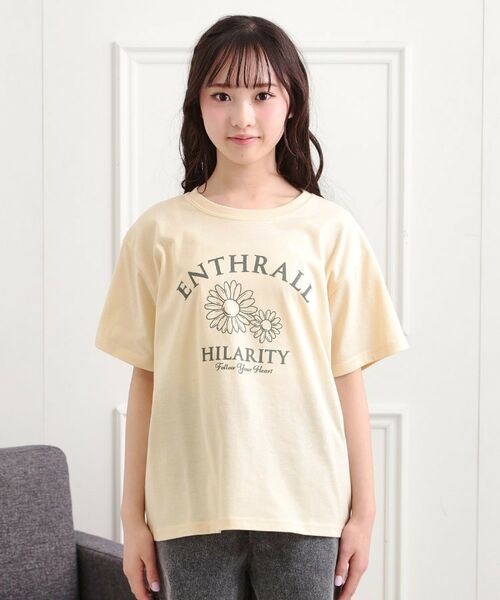 PINK-latte / ピンク ラテ Tシャツ | フラワーモチーフTシャツ | 詳細1