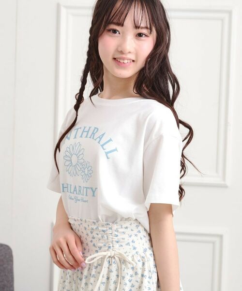 PINK-latte / ピンク ラテ Tシャツ | フラワーモチーフTシャツ | 詳細7