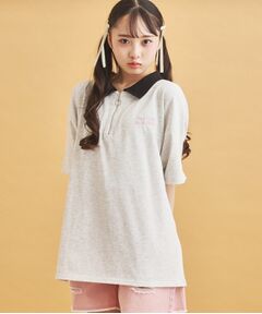 PINK-latte / ピンク ラテ カットソー | ハーフジップ衿付きTシャツ