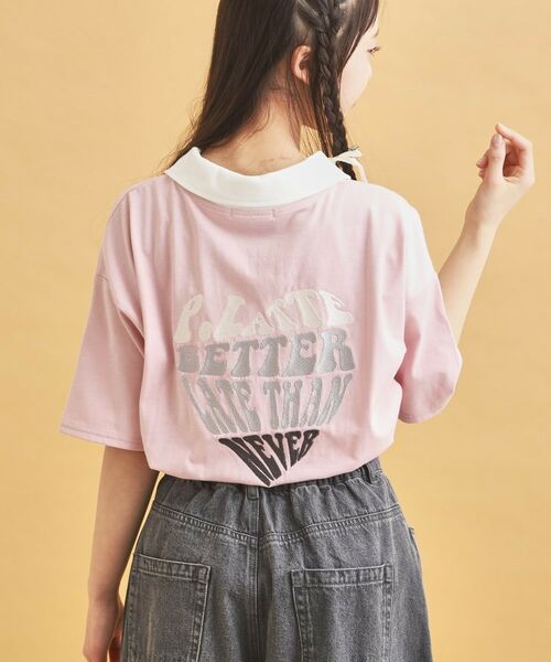 PINK-latte / ピンク ラテ カットソー | ハーフジップ衿付きTシャツ | 詳細15