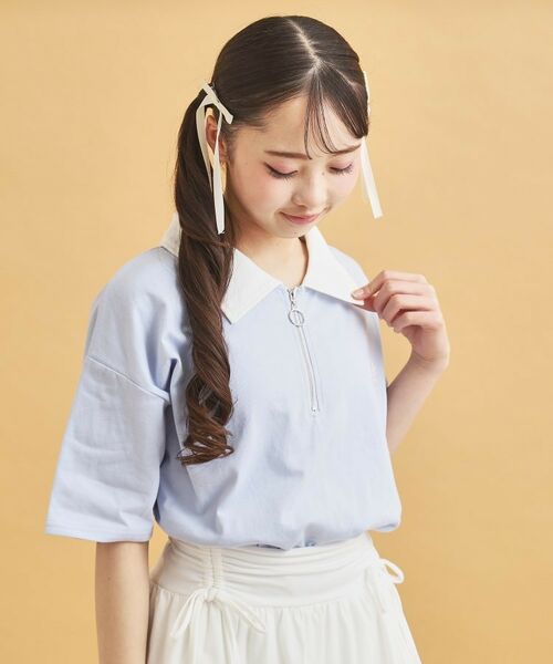 PINK-latte / ピンク ラテ カットソー | ハーフジップ衿付きTシャツ | 詳細19