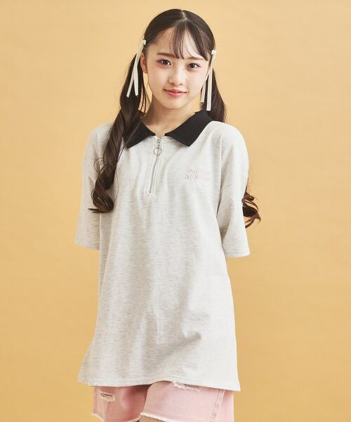 PINK-latte / ピンク ラテ カットソー | ハーフジップ衿付きTシャツ | 詳細7