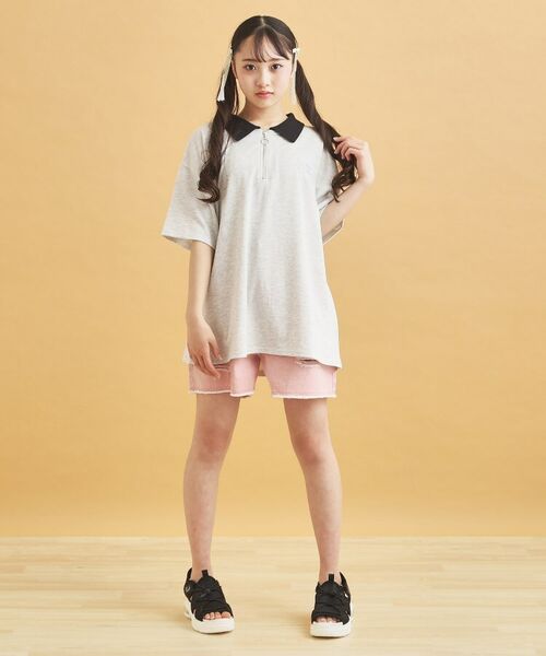 PINK-latte / ピンク ラテ カットソー | ハーフジップ衿付きTシャツ | 詳細9