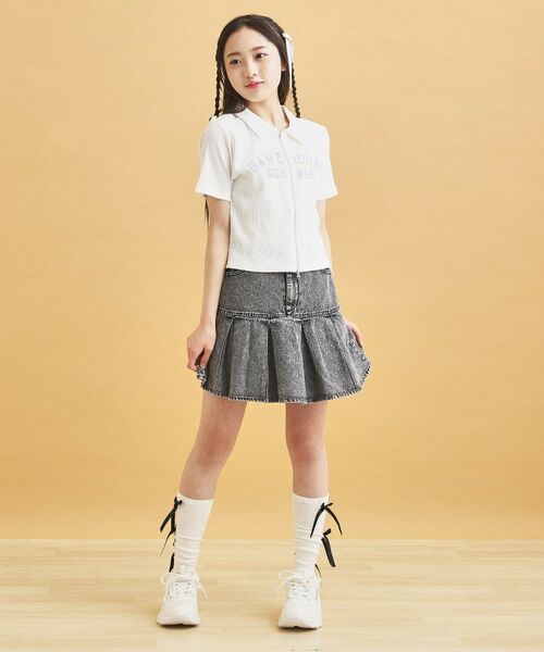 PINK-latte / ピンク ラテ カットソー | 襟付きテレコダブルジッププルオーバー | 詳細10