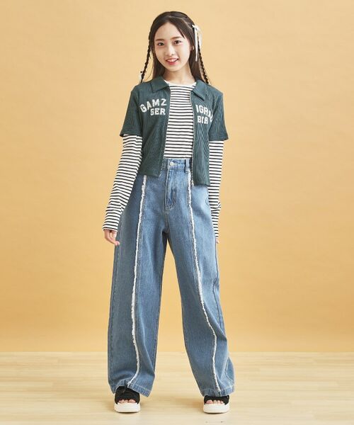 PINK-latte / ピンク ラテ カットソー | 襟付きテレコダブルジッププルオーバー | 詳細14