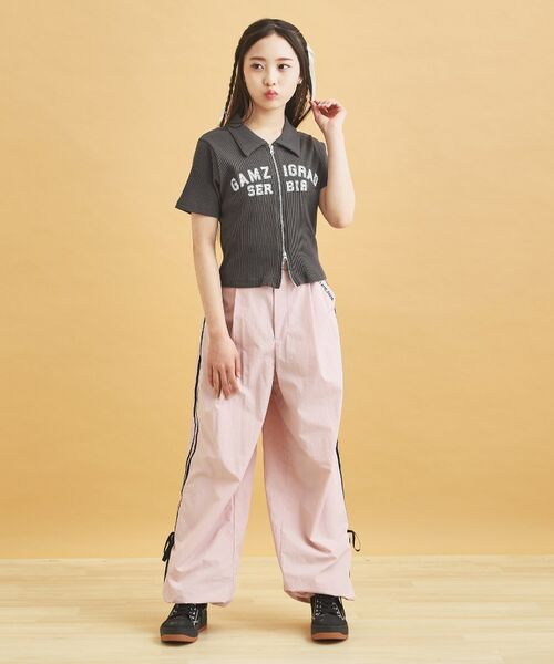 PINK-latte / ピンク ラテ カットソー | 襟付きテレコダブルジッププルオーバー | 詳細18