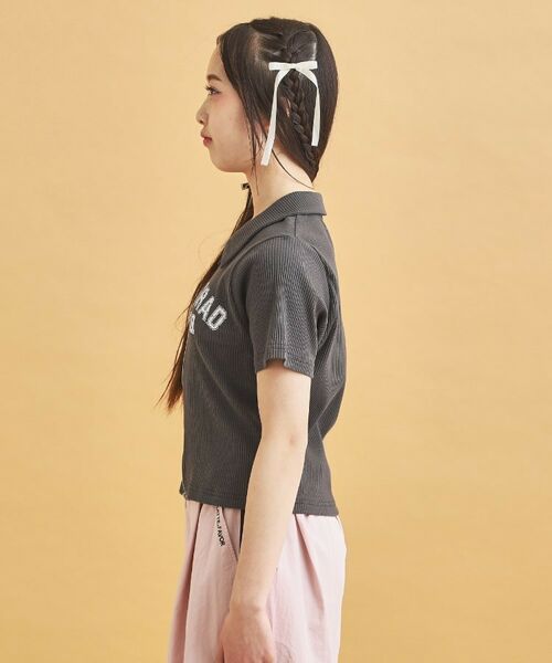 PINK-latte / ピンク ラテ カットソー | 襟付きテレコダブルジッププルオーバー | 詳細2