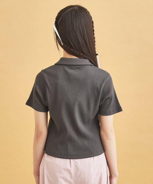 PINK-latte / ピンク ラテ カットソー | 襟付きテレコダブルジッププルオーバー | 詳細3