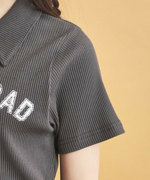 PINK-latte / ピンク ラテ カットソー | 襟付きテレコダブルジッププルオーバー | 詳細5