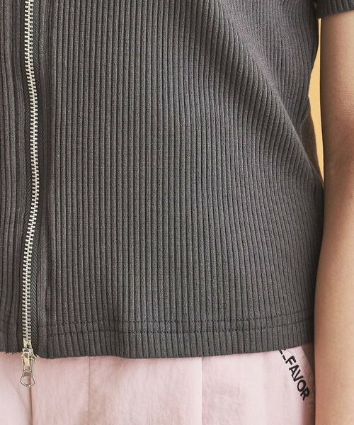 PINK-latte / ピンク ラテ カットソー | 襟付きテレコダブルジッププルオーバー | 詳細6