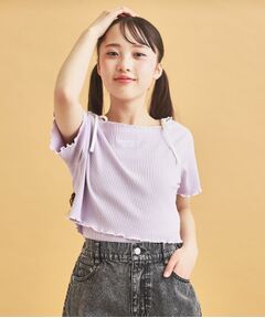 PINK-latte / ピンク ラテ その他トップス | 【セットアイテム】オフショルテレコTシャツ＋テレコキャミ