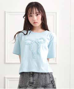 PINK-latte / ピンク ラテ Tシャツ | フリルリボンTシャツ