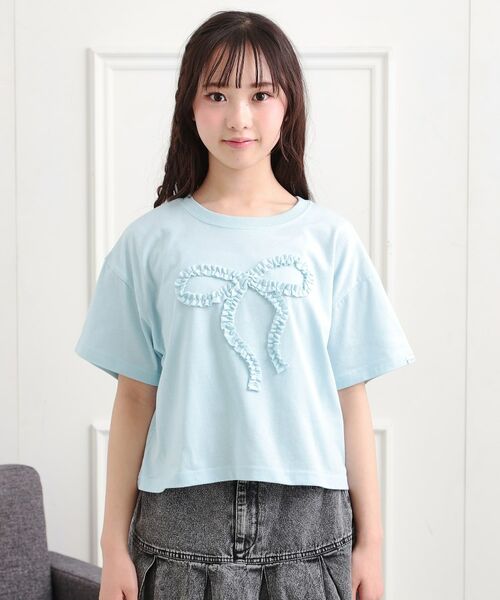 PINK-latte / ピンク ラテ Tシャツ | フリルリボンTシャツ | 詳細1