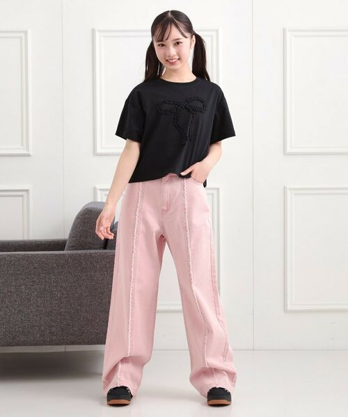 PINK-latte / ピンク ラテ Tシャツ | フリルリボンTシャツ | 詳細13