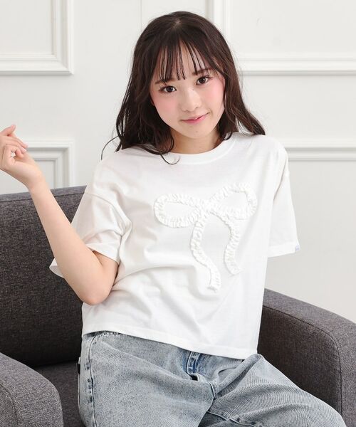 PINK-latte / ピンク ラテ Tシャツ | フリルリボンTシャツ | 詳細7