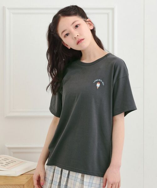 PINK-latte / ピンク ラテ Tシャツ | ワンポイント刺繍Tシャツ | 詳細11