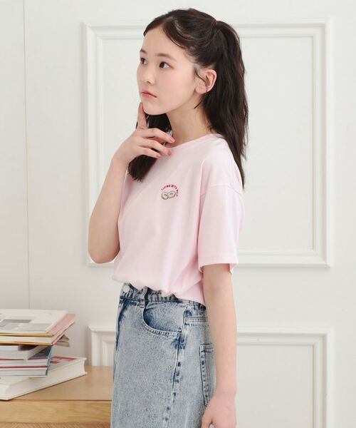 PINK-latte / ピンク ラテ Tシャツ | ワンポイント刺繍Tシャツ | 詳細15