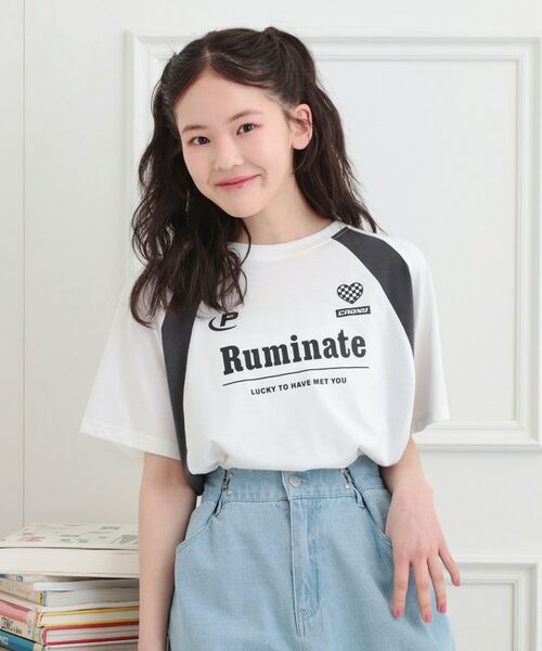 PINK-latte/ピンク ラテ ビッグゲームTシャツ オフホワイト(003) 15(150cm) PINK-latte/ピンク ラテ ビッグゲームTシャツ オフホワイト(003) 15(150cm)