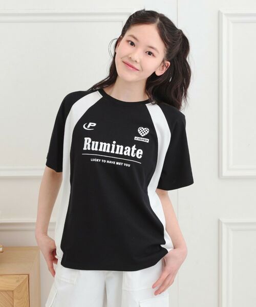 PINK-latte/ピンク ラテ ビッグゲームTシャツ ブラック(019) 14(140cm) PINK-latte/ピンク ラテ ビッグゲームTシャツ ブラック(019) 14(140cm)